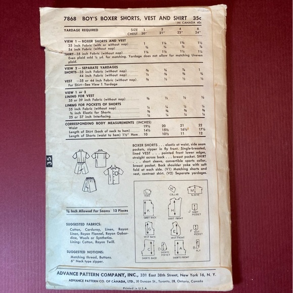 Advance Girls & Boys Toddler Sewing Pattern Lot of 2 Vintage - Picture 5 of 5